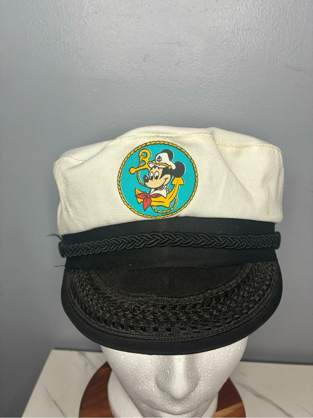 Disney Mickey Mouse Sailor Captain Snapback Hat USA Made Vintage